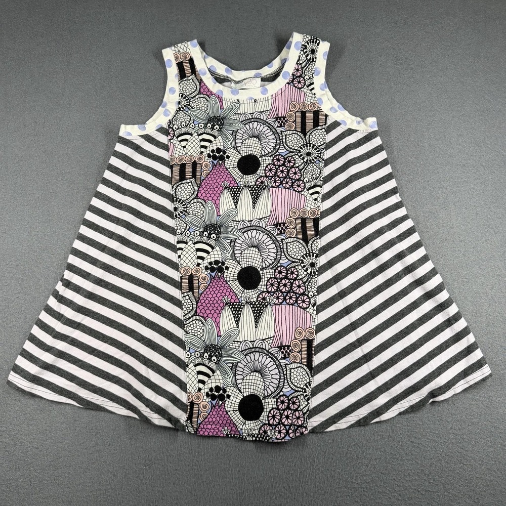 Matilda Jane Tunic‎ Tank Top Girls 10 Patchwork Stripe Polka Dot Swing Trapeze